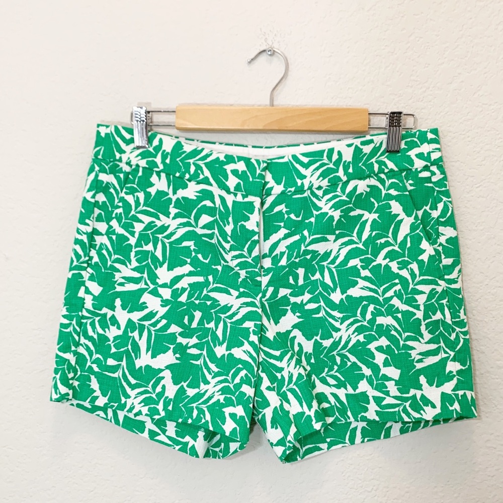 J. Crew Green Leaf Print Women's Shorts